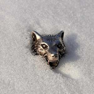 Gucci Anger Forest Sterling Silver Wolf Head Ring Size 8/8.5